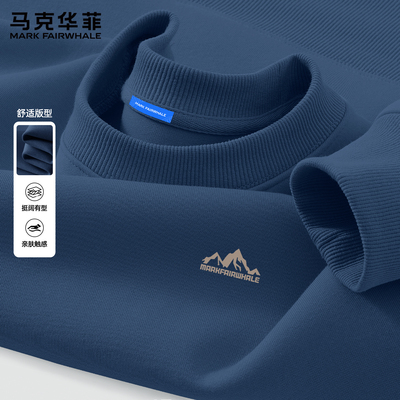 马克华菲潮牌男印花圆领套头卫衣