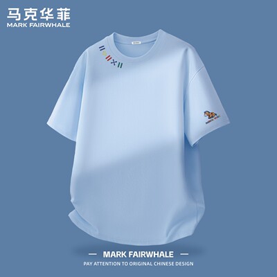 马克华菲夏季纯棉宽松短袖T恤男