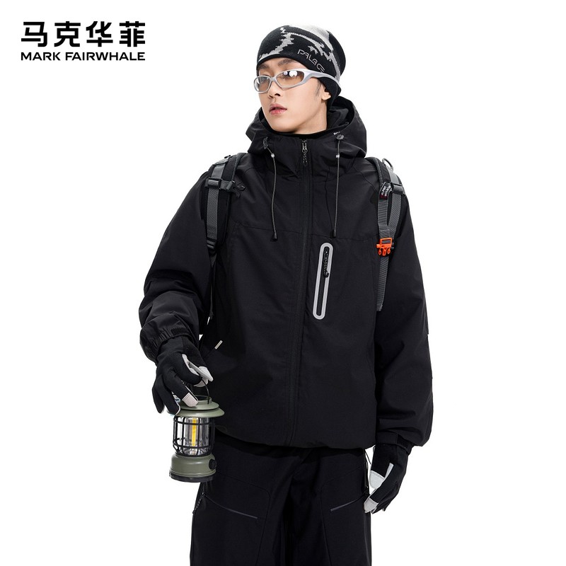 马克华菲休闲男士连帽夹克外套