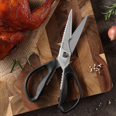 信作不锈钢锻打厨房剪刀多功能家用食物剪强力鸡骨剪鱼骨剪烤肉剪