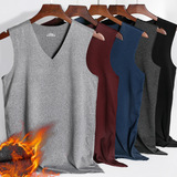 秋冬季无痕男士保暖背心加绒加厚发热打底衫修身内衣大码马甲潮男，男装背心/马甲，星座1712-3