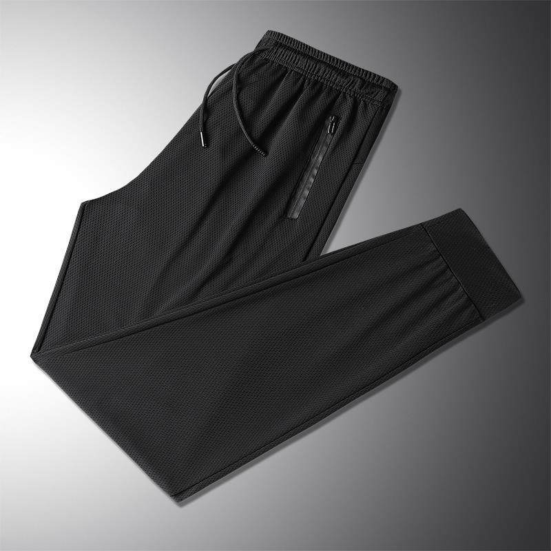 冰丝休闲裤男2025夏季男装跑步健身运动裤男士加肥大码网眼空调裤，女装休闲裤，星座1712-3