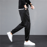 秋季新款透气男士休闲裤子男宽松运动加肥大码哈伦弹力束脚裤男装，男装休闲裤，星座1712-3
