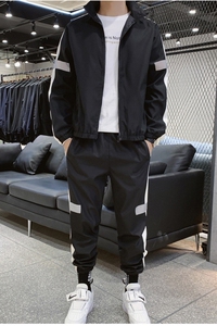 男士2025春季新款卫衣休闲连帽衣服春秋款潮流运动服套装嘻哈外套图片