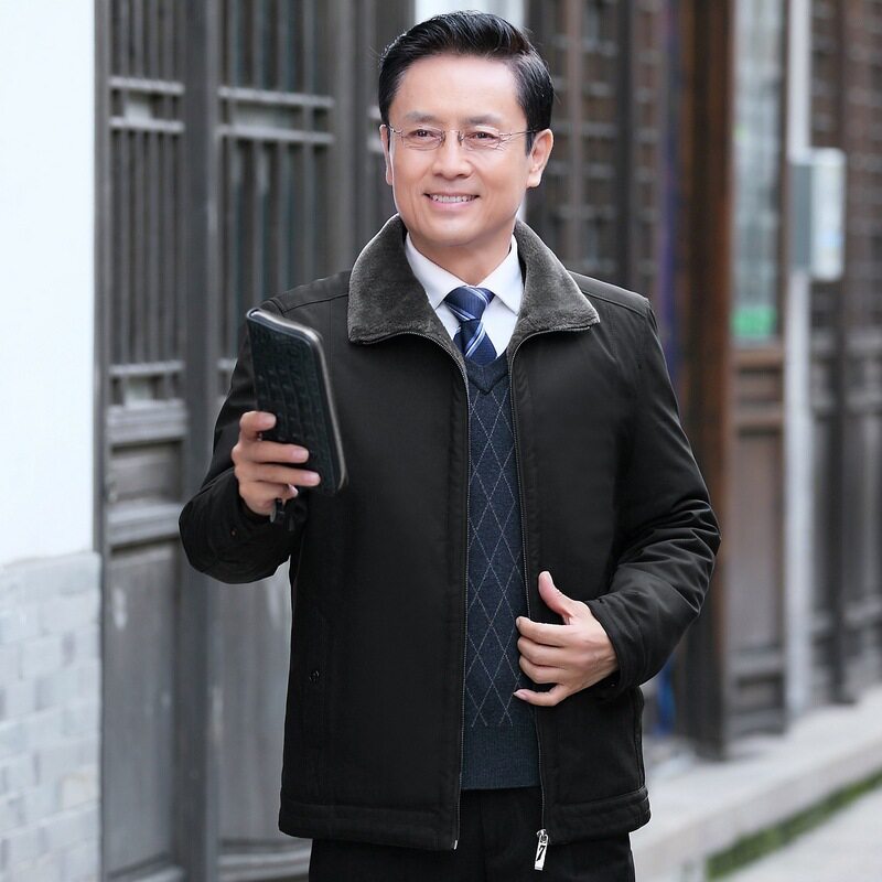 2025冬季中年棉衣男加厚爸爸装棉服中老年休闲男装外套棉袄,男装棉衣,星座1712-3