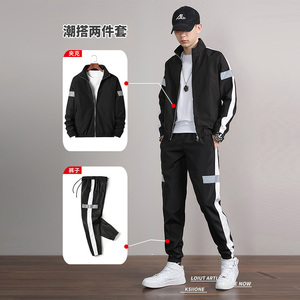 不一样的情侣装2025新款春秋跑步潮流白色卫衣男休闲运动套装潮牌