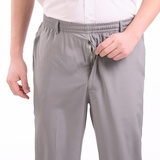 2025春夏裤子男中老年男裤松紧高腰大码薄款冰丝速干长裤爸爸裤子，男装休闲裤，星座1712-3