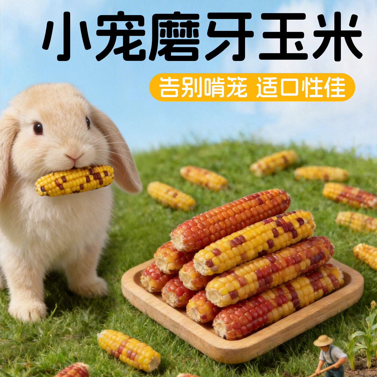 兔子仓鼠磨牙小玉米磨牙棒兔子解闷玩具可零食用品金丝熊磨牙零食