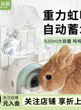 小松树兔子饮水器兔兔水壶豚鼠龙猫水壶大容量饮水碗宠物专用