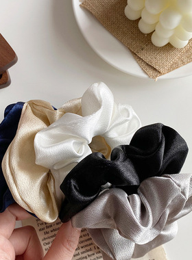 法式大肠发圈ins简约缎面复古猪大肠圈bm肥肠发绳女紫色韩系头绳