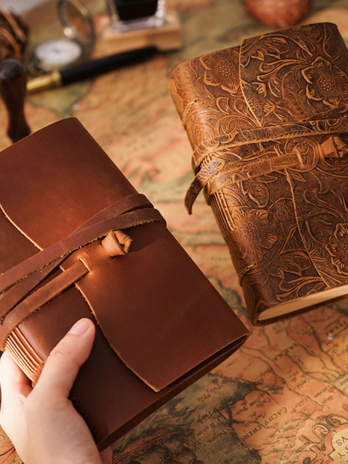 두꺼운 로프 노트 레트로 크래프트 종이 메모장 독서 기록 휴대용 빈 일기 주머니 작은 책