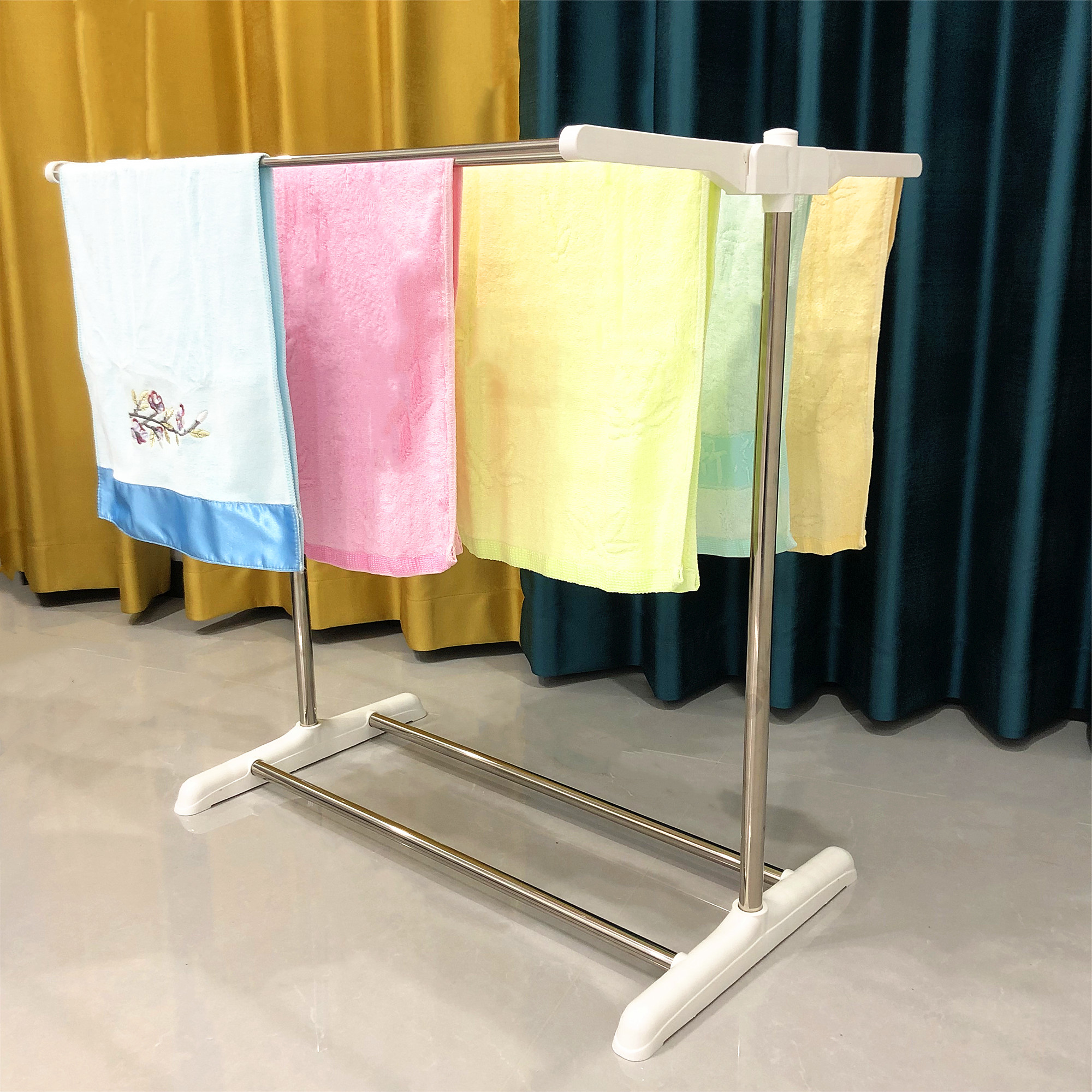 毛巾架迷你小衣架多功能落地不锈钢毛巾挂台式斜面晒晾衣架晒毛巾