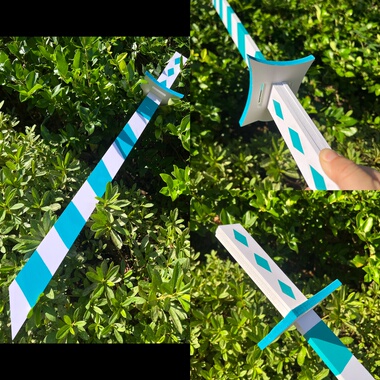 吊带袜天使Panty Stocking道具cos道具武器条纹袜刀蓝白刀