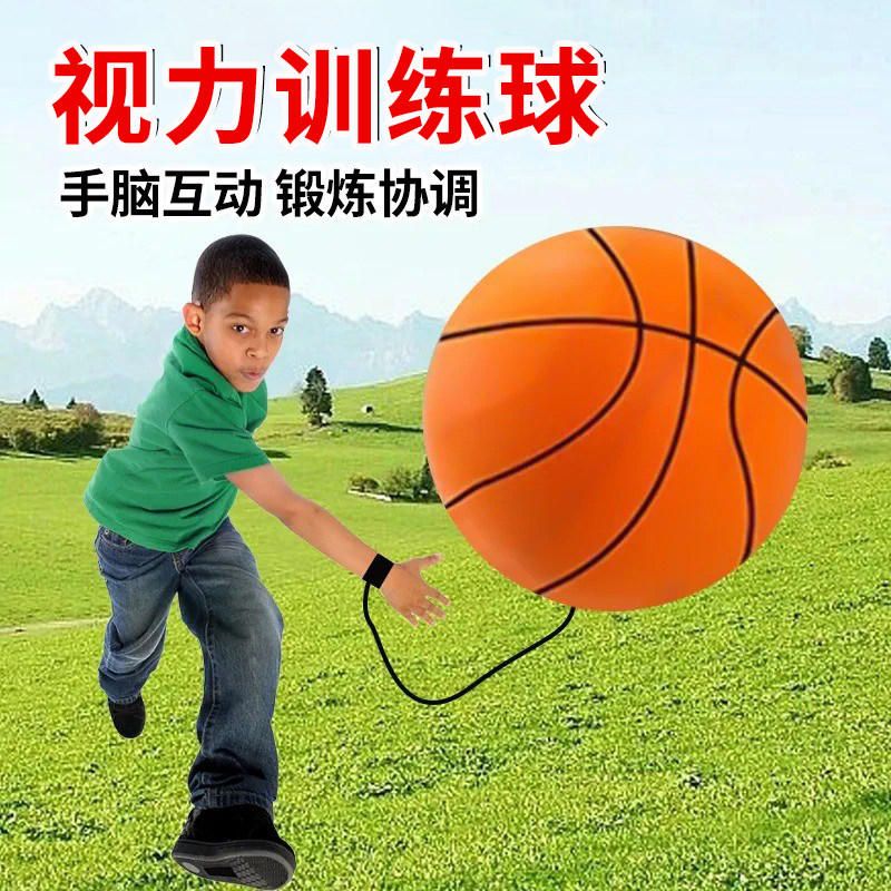 小学生视力训练球防近视手腕跳跳球儿童护眼视觉疲劳手眼协调单人回弹自带线 线球锻炼保护视力户外运动玩具