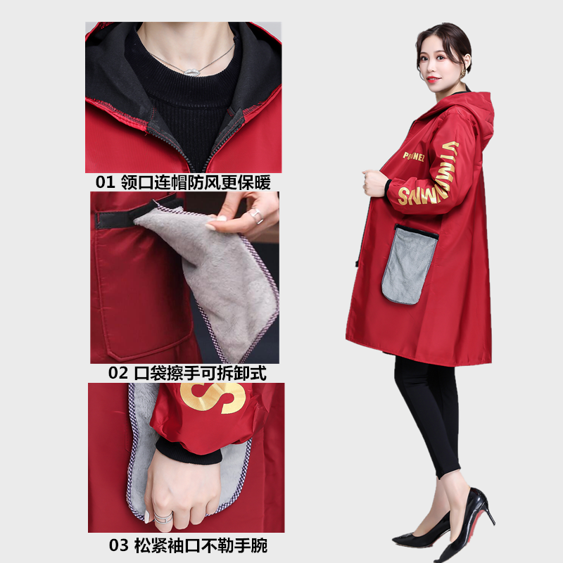 可擦手罩衣加绒煮饭防脏围裙