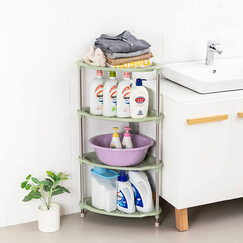 大号加高加厚放脸盆浴室置物架三角架塑料厕所洗澡间整理收纳架子