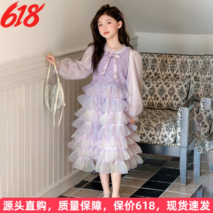 女童春季连衣裙2026新款儿童巨好看春装裙子女孩小香风蛋糕裙套装