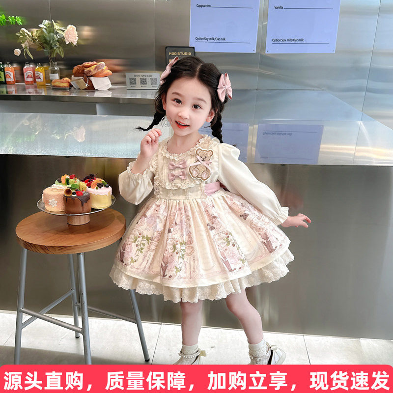 洛丽塔长袖裙子带发饰正品保障图片