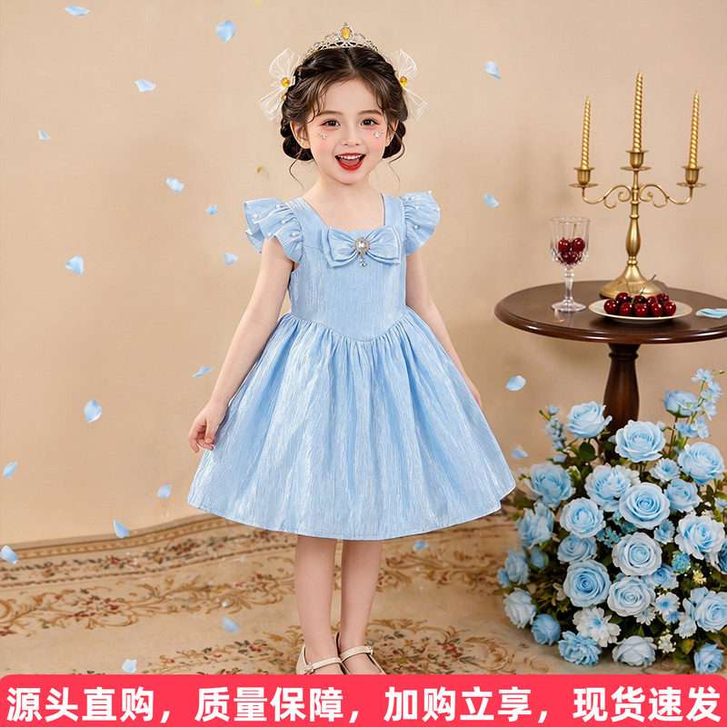 艾莎公主蝴蝶结礼服裙图片