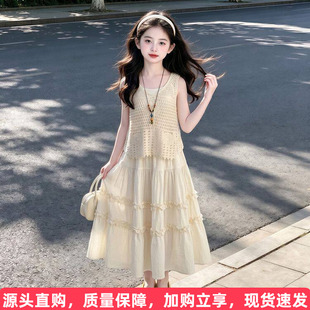 女童巨好看夏装连衣裙2026新款洋气儿童女式大童度假套装海边裙子