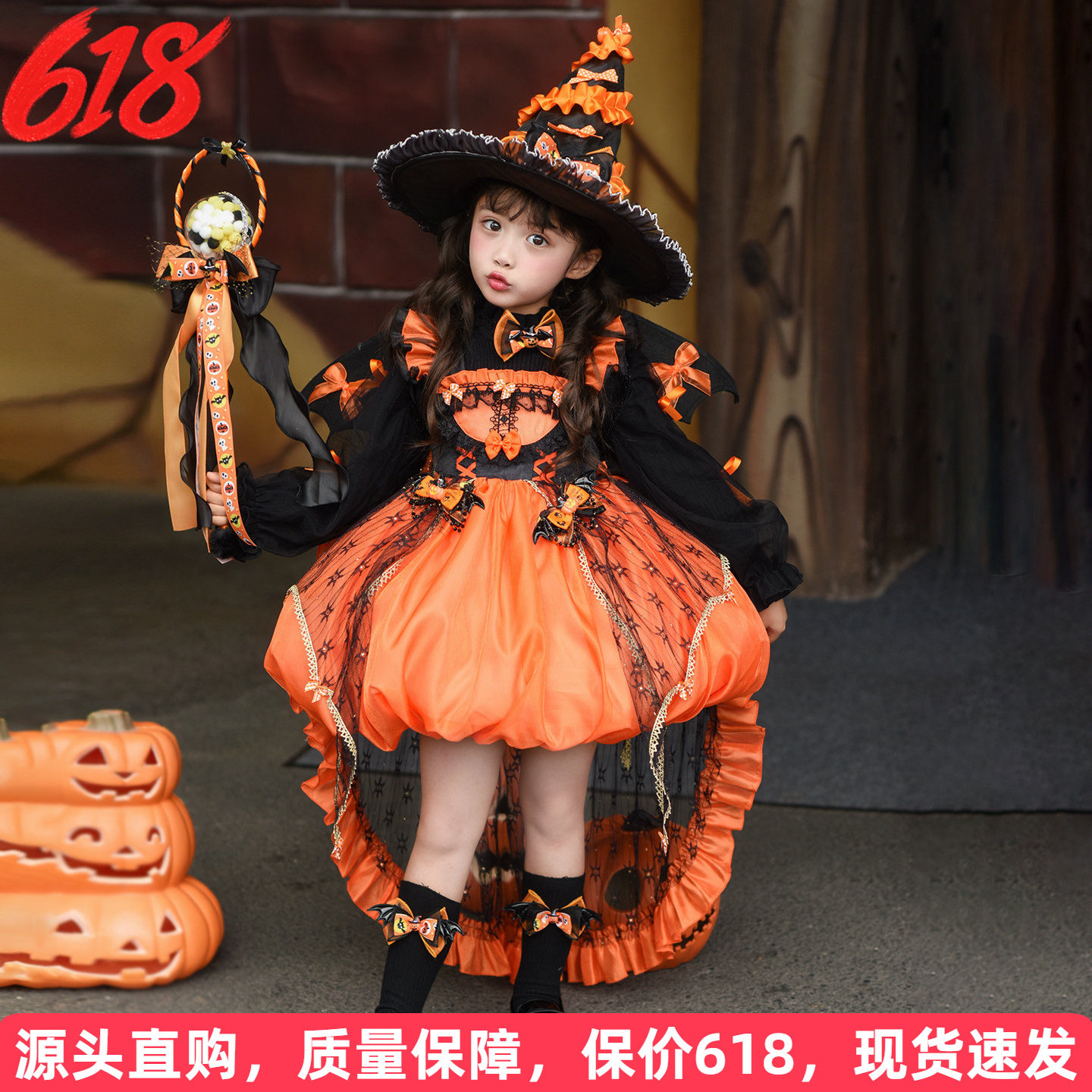 女童连衣裙秋冬季万圣节儿童服装小女孩演出cos服洛丽塔公主裙子