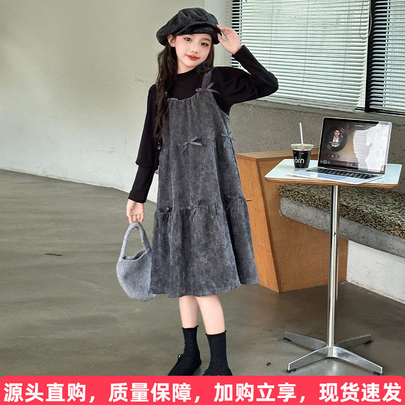 女童秋装连衣裙2026新款儿童公主裙套装大童韩系穿搭女孩秋冬裙子