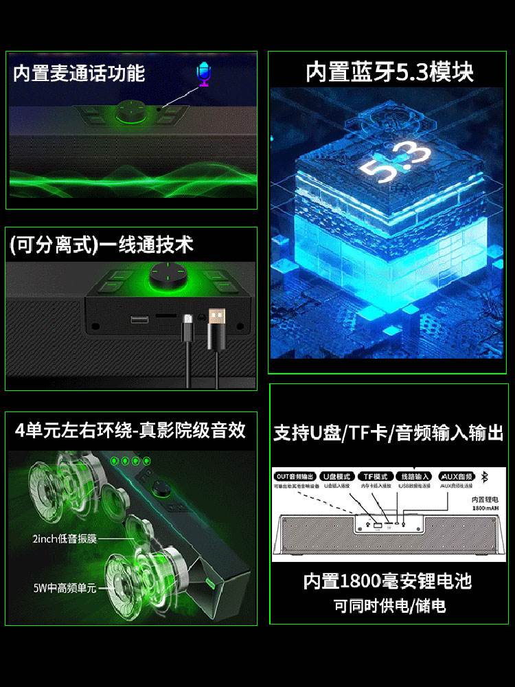 Newmine/纽曼 V1-Pro纽曼电脑音响台式家用笔记本桌面有线游戏蓝 影音电器 电脑多媒体音箱 原图主图