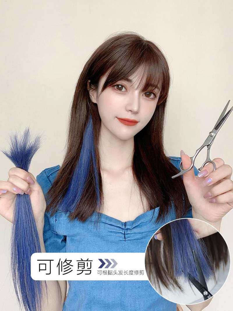 创意染短发片短款挂耳短发流行2020心机假发耳染染发仿真卷发行色