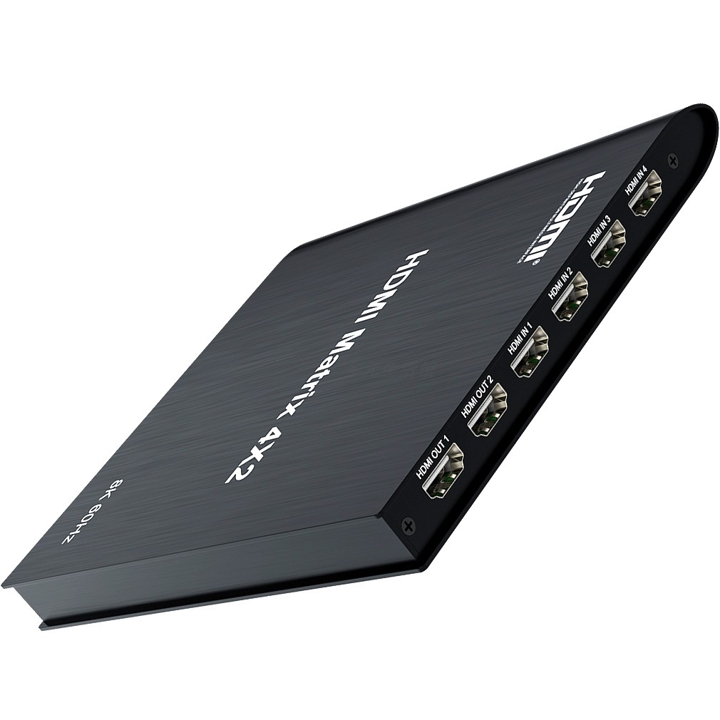 8K矩阵HDMI4进2出音频分离4x2