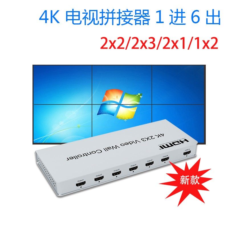 4k2x3视频墙控制器六画面拼接器