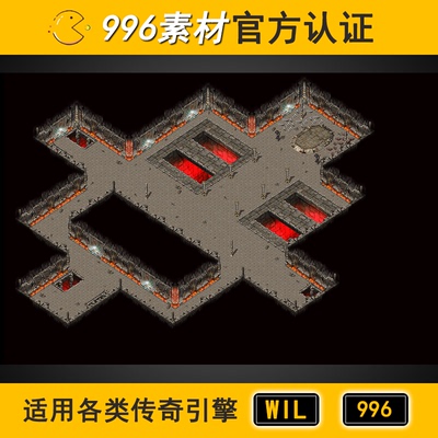 炎龙地狱 地下地宫半阻3层200 传奇地图素材高清地砖996