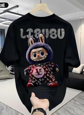 博哥轻奢男装欧货轻奢纯棉夏潮流男士insU韩系潮服短袖T.恤上衣圆