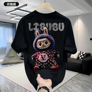 insU韩系潮服短袖 T.恤上衣圆 欧货轻奢纯棉夏潮流男士 博哥轻奢男装