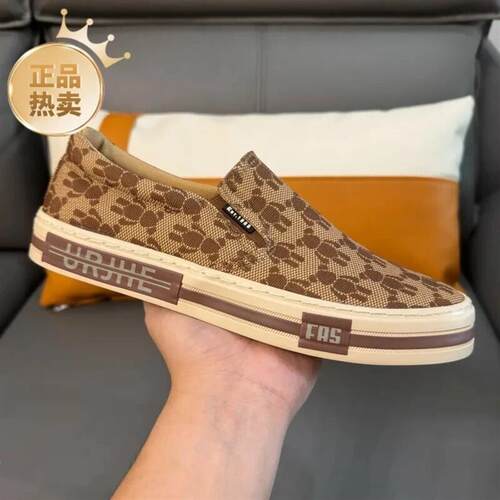 益乐轻奢精品店2新款休闲风透气一脚蹬春夏布鞋低帮休闲帆布鞋时