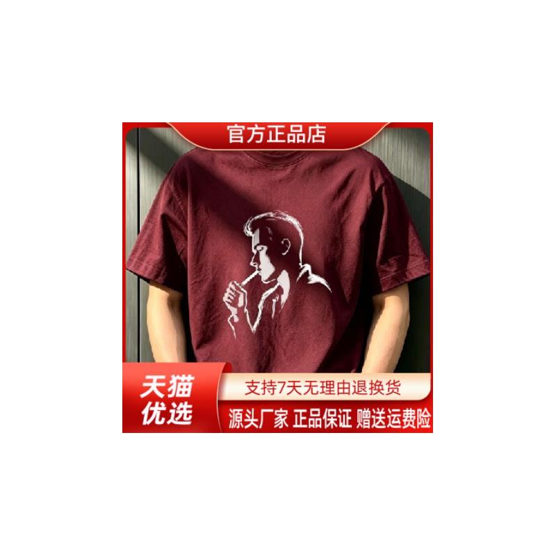 几禾轻奢专柜品质夏季纯棉美式潮牌男士短袖T恤痞帅个性时尚印花