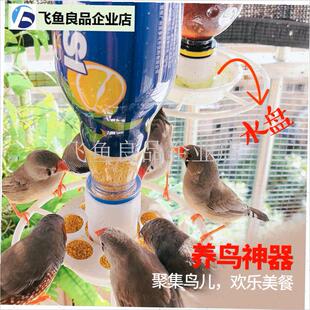 悬挂式喂鸟器珍珠鸟文鸟玉鸟秀眼麻雀栖息防溅S自动下料食盒饮水,