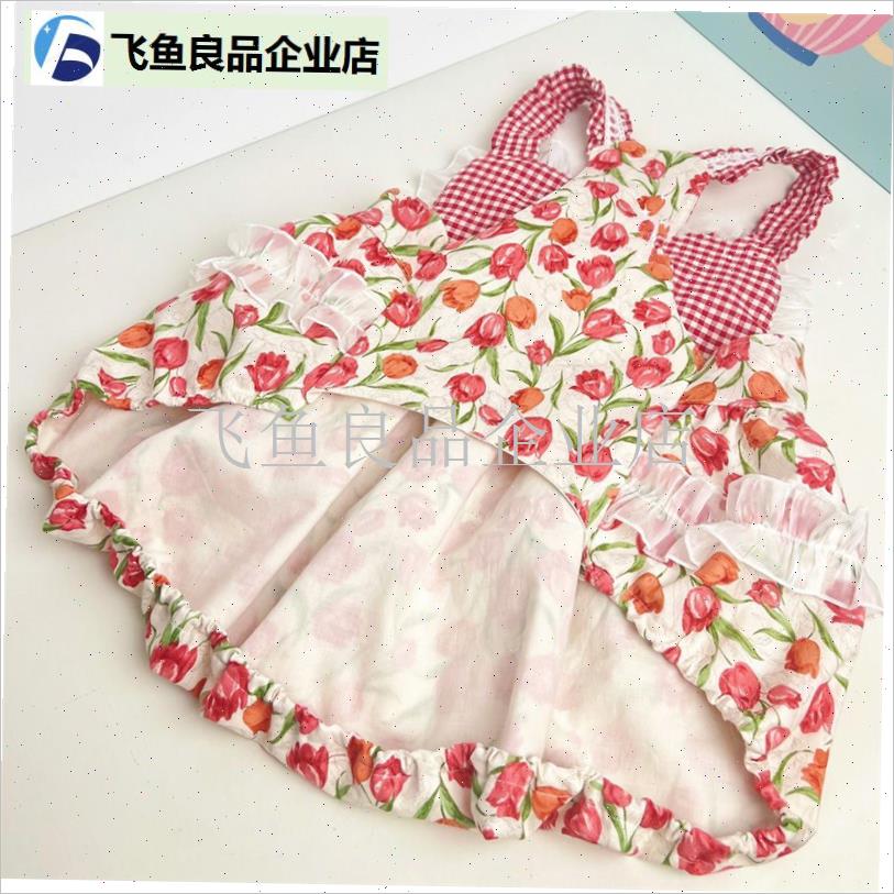 宠物春夏中大型犬k公主复古花边裙背心式狗狗猫咪衣服萨摩耶金毛,