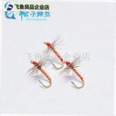 新款 蓑羽毒蚊飞j蝇钩白条马口翘嘴桃花鱼宽鳍鱲路亚微物假饵假饵