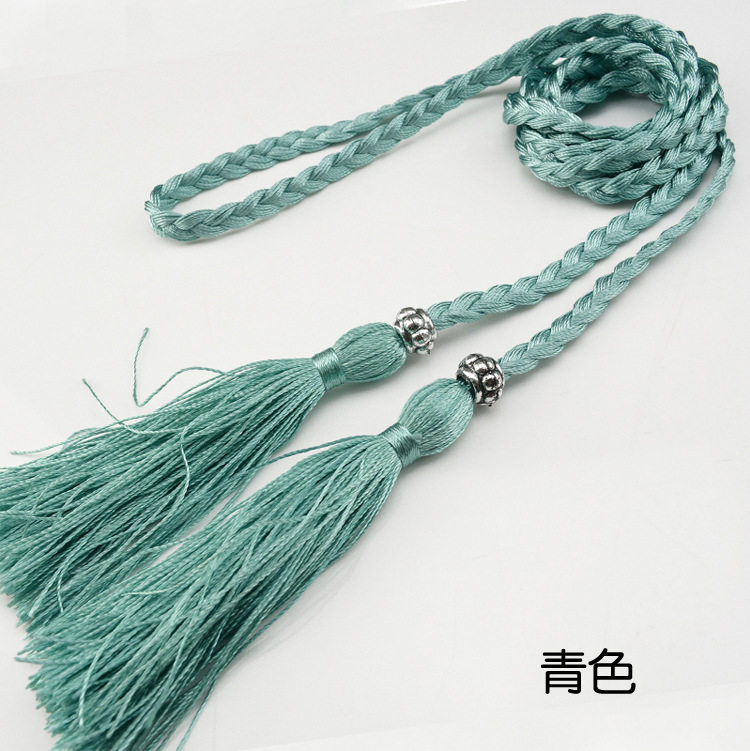 新款复古红头绳古风发带宫绦超仙流苏编发发绳汉服配饰古装腰带男_虎窝淘