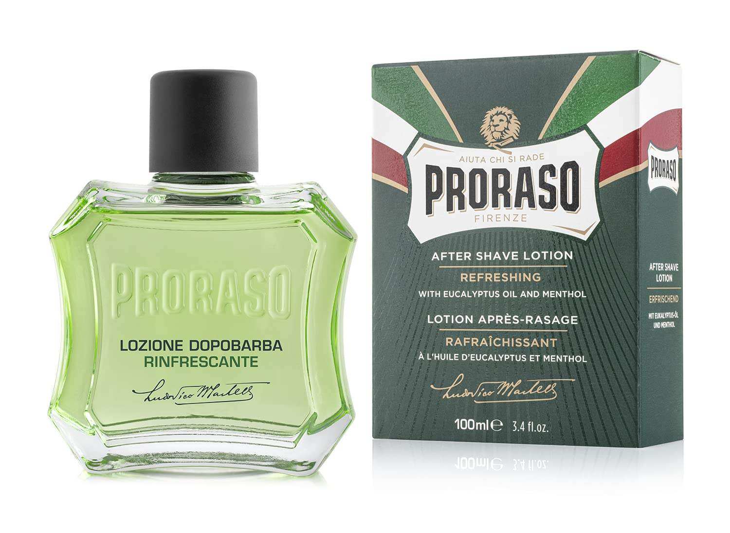 proraso after shave lotion, refreshing and toning