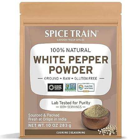 spice train white pepper powder (283g/10oz) non gmo, glut