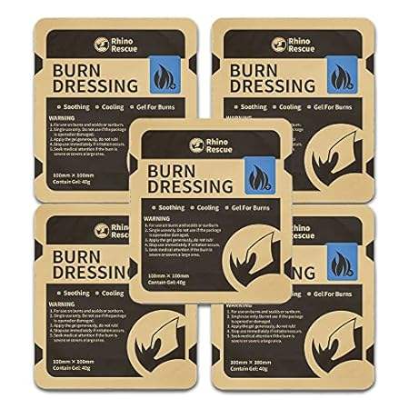 Rhino Rescue 4 X 4 Burn Dressing， Burn Gel Cooling Soot