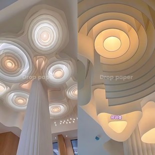 防火布灯 法纹纸法理纸阻燃布理法纸肌理透光纸波浪天花吊顶diy