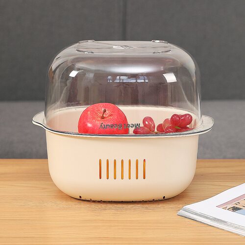ins奶油洗菜盆沥水篮双层加厚