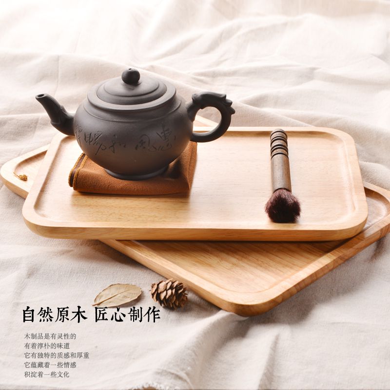 牛排盘子茶水盘西餐盘沙拉盘木头托盘日式寿司盘家用长方形木盘子