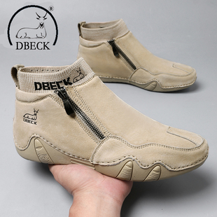 公羊联盟男鞋秋冬2025新款男士休闲真皮棉鞋子冬季加绒高帮马丁靴