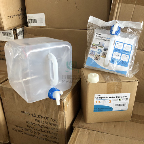 2个装！户外可折叠水袋10L水桶车载露营带水龙头储水桶