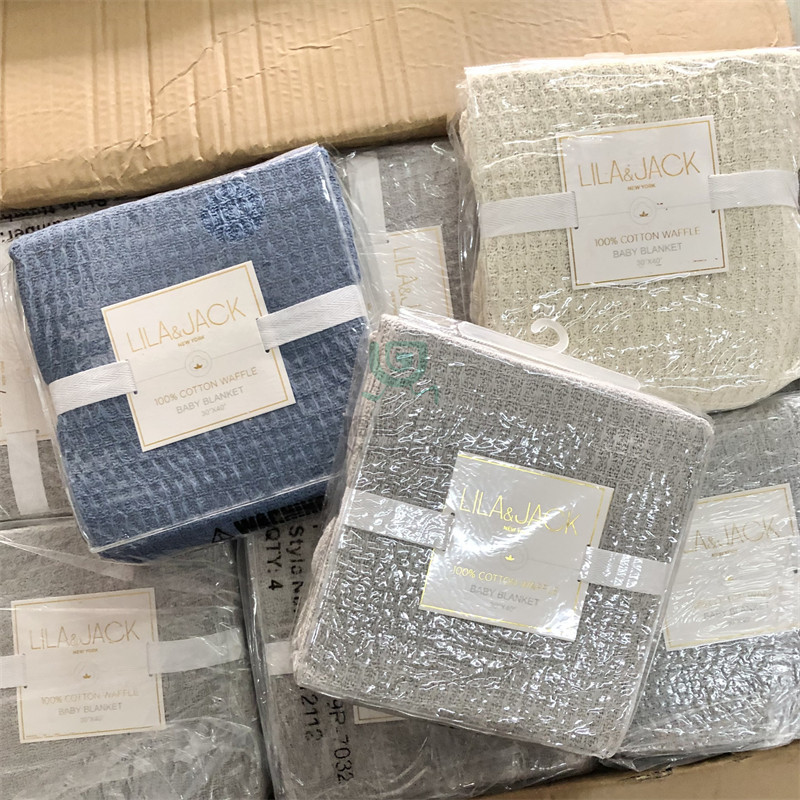 出口单棉华夫格婴儿毯纯色家用午睡毯多功能舒适盖毯,居家布艺,床边毯,淘宝优惠券,粉丝福利购,淘宝优惠卷