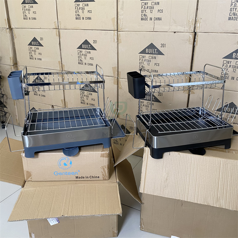 【瑕疵清仓】不锈钢厨房双层置物架 收纳沥水架碗碟刀叉架