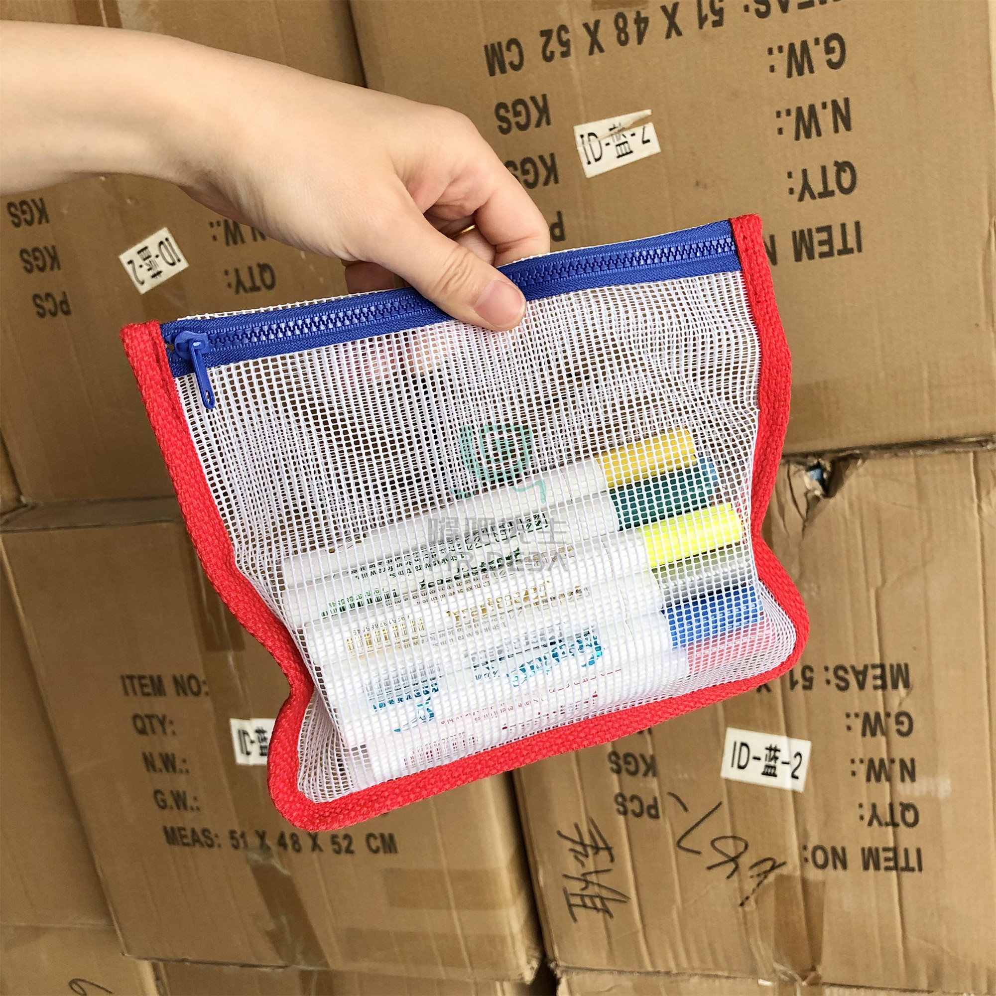 镂空拉链袋透明颗粒积木马克笔拼图拼豆收纳袋文具袋考试资料袋